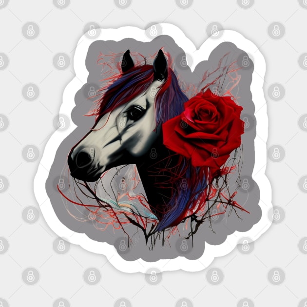 Gothic Horse Sticker by kaiwhitetiger